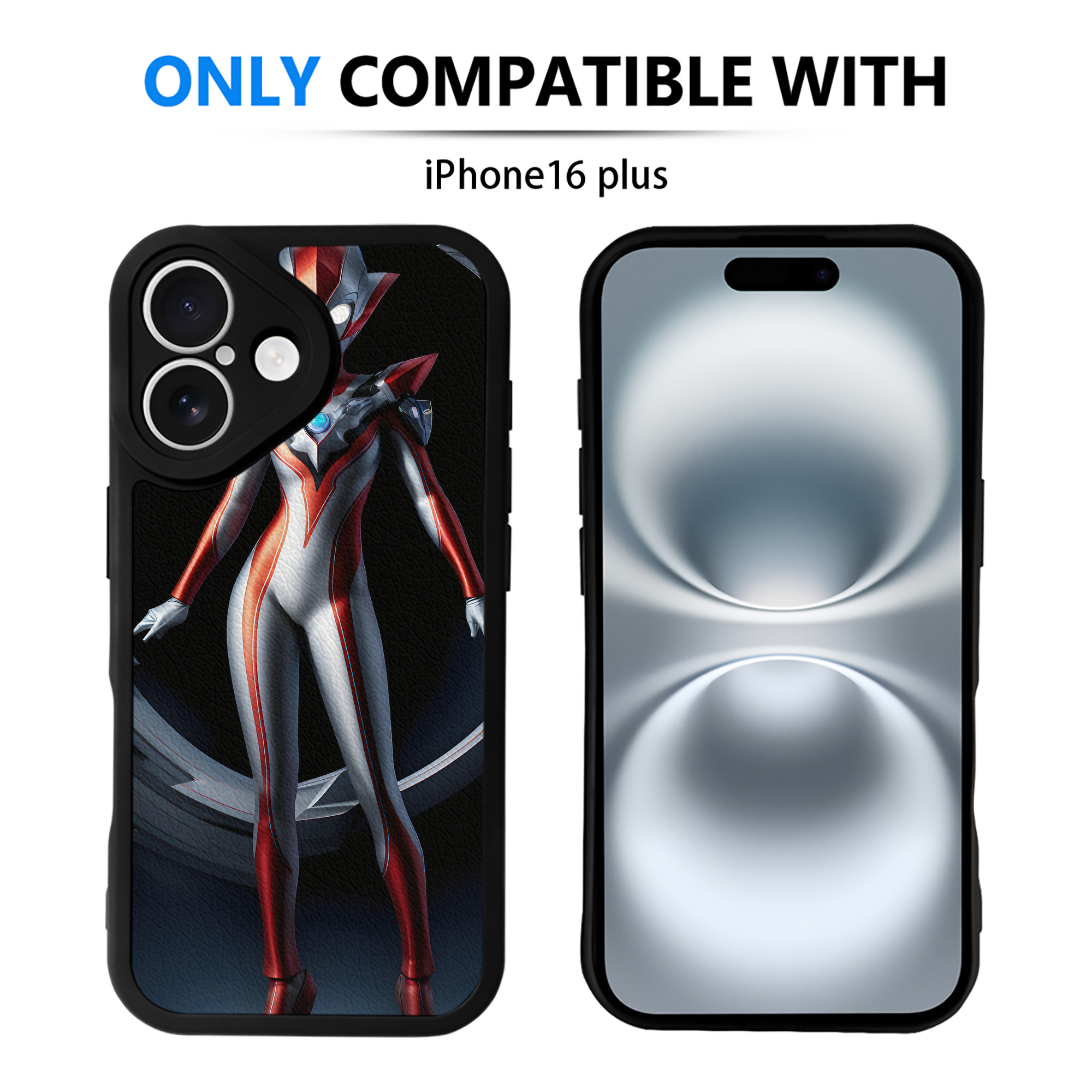 （画像用） ウルトラマン Ultraman 【iPhone 16シリーズ対応】シリコンスマホケース（レザー調） 材質：シリコン